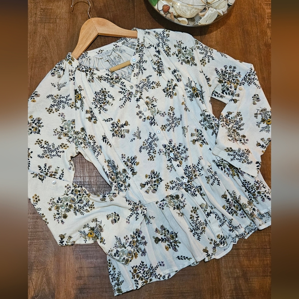 Lucky Brand White Floral Blouse